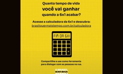 Calculadora estima tempo de vida com fim da escala 6x1 