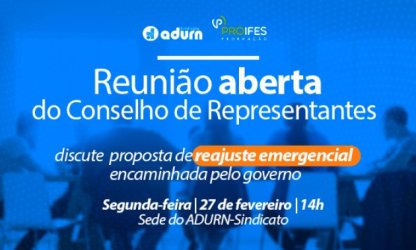ADURN-Sindicato convida docentes para discutir proposta de reajuste em reunião ampliada