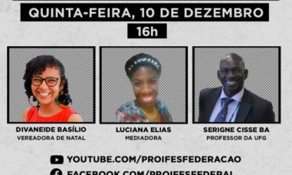 PROIFES debate Racismo no Brasil em Live no dia Internacional dos Direitos Humanos, 10 de dezembro às 16h