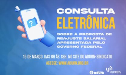 ADURN-Sindicato realiza consulta online sobre proposta de reajuste nesta quarta-feira (15); saiba como participar
