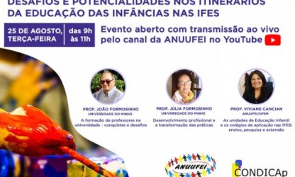Webinário internacional discute desafios e potencialidades nos itinerários da educação das infâncias nas IFES