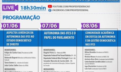 Frente promove Seminário sobre Autonomia e Democracia nas IFES em 1, 7 e 8 de junho