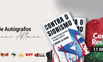 Breno Altman lança o livro "Contra o Sionismo" em Natal nesta segunda-feira (11)